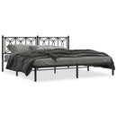 vidaXL fekete fém ágykeret fejtámlával 193 x 203 cm