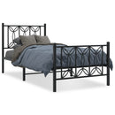 vidaXL fekete fém ágykeret fej- és lábtámlával 75 x 190 cm