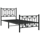 vidaXL fekete fém ágykeret fej- és lábtámlával 75 x 190 cm