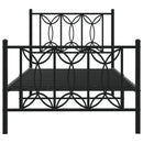 vidaXL fekete fém ágykeret fej- és lábtámlával 75 x 190 cm