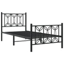 vidaXL fekete fém ágykeret fej- és lábtámlával 80 x 200 cm