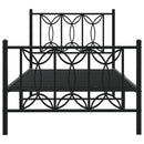 vidaXL fekete fém ágykeret fej- és lábtámlával 80 x 200 cm