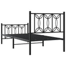 vidaXL fekete fém ágykeret fej- és lábtámlával 80 x 200 cm