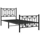 vidaXL fekete fém ágykeret fej- és lábtámlával 90 x 200 cm
