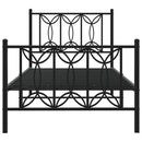 vidaXL fekete fém ágykeret fej- és lábtámlával 90 x 200 cm