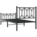 vidaXL fekete fém ágykeret fej- és lábtámlával 90 x 200 cm