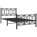 vidaXL fekete fém ágykeret fej- és lábtámlával 100 x 200 cm