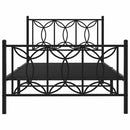 vidaXL fekete fém ágykeret fej- és lábtámlával 100 x 200 cm