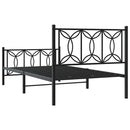 vidaXL fekete fém ágykeret fej- és lábtámlával 100 x 200 cm