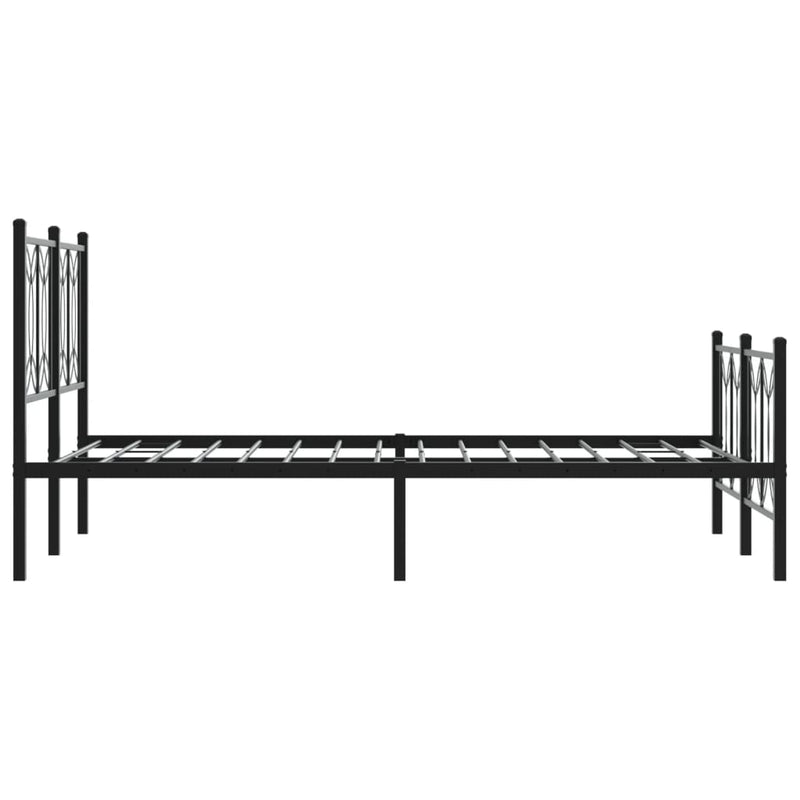 vidaXL fekete fém ágykeret fej- és lábtámlával 120 x 190 cm