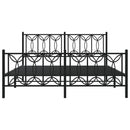 vidaXL fekete fém ágykeret fej- és lábtámlával 150 x 200 cm