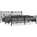 vidaXL fekete fém ágykeret fej- és lábtámlával 193 x 203 cm