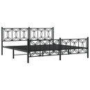 vidaXL fekete fém ágykeret fej- és lábtámlával 193 x 203 cm