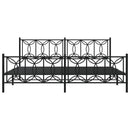 vidaXL fekete fém ágykeret fej- és lábtámlával 193 x 203 cm