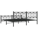 vidaXL fekete fém ágykeret fej- és lábtámlával 193 x 203 cm