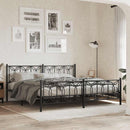 vidaXL fekete fém ágykeret fej- és lábtámlával 193 x 203 cm