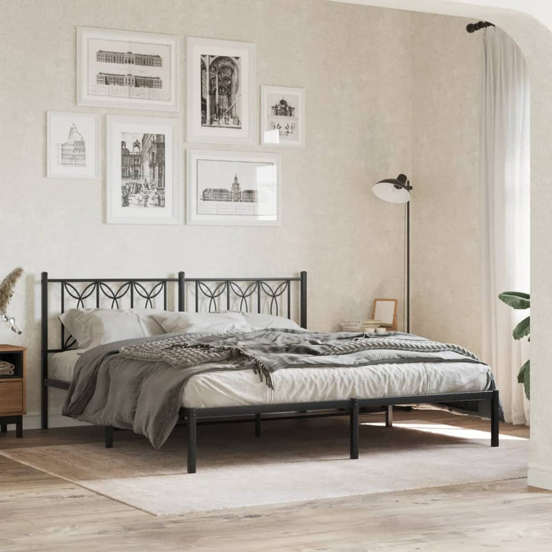 vidaXL fekete fém fejtámla 180 cm