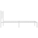 vidaXL fehér fém ágykeret fejtámlával 80x200 cm