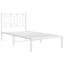 vidaXL fehér fém ágykeret fejtámlával 90x200 cm