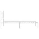 vidaXL fehér fém ágykeret fejtámlával 107x203 cm