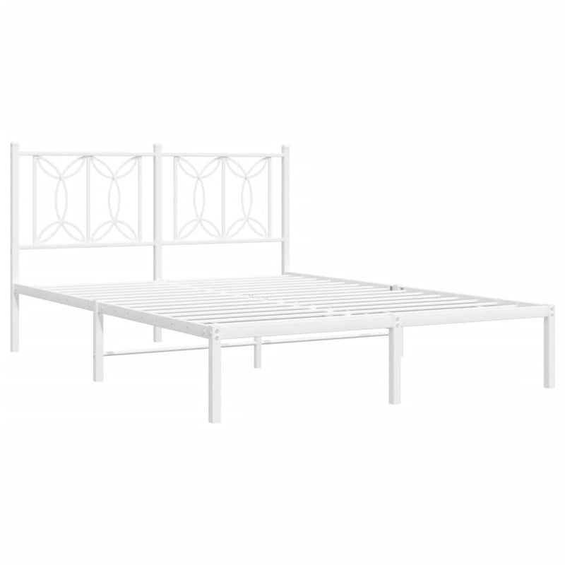 vidaXL fehér fém ágykeret fejtámlával 140 x 190 cm