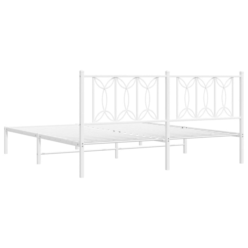 vidaXL fehér fém ágykeret fejtámlával 183 x 213 cm