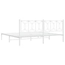 vidaXL fehér fém ágykeret fejtámlával 200 x 200 cm