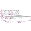 vidaXL fehér fém ágykeret fejtámlával 200 x 200 cm