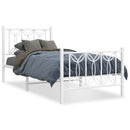 vidaXL fehér fém ágykeret fej- és lábtámlával 75 x 190 cm