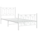vidaXL fehér fém ágykeret fej- és lábtámlával 75 x 190 cm