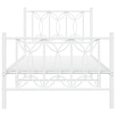 vidaXL fehér fém ágykeret fej- és lábtámlával 75 x 190 cm