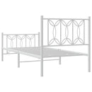 vidaXL fehér fém ágykeret fej- és lábtámlával 75 x 190 cm