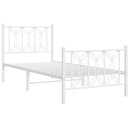 vidaXL fehér fém ágykeret fej- és lábtámlával 80x200 cm