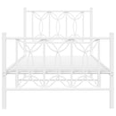 vidaXL fehér fém ágykeret fej- és lábtámlával 90 x 190 cm