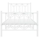 vidaXL fehér fém ágykeret fej- és lábtámlával 90x200 cm