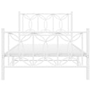 vidaXL fehér fém ágykeret fej- és lábtámlával 100x200 cm