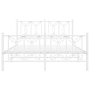 vidaXL fehér fém ágykeret fej- és lábtámlával 135x190 cm