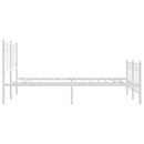 vidaXL fehér fém ágykeret fej- és lábtámlával 135x190 cm