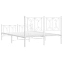 vidaXL fehér fém ágykeret fej- és lábtámlával 135x190 cm