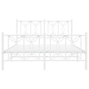 vidaXL fehér fém ágykeret fej- és lábtámlával 140x200 cm