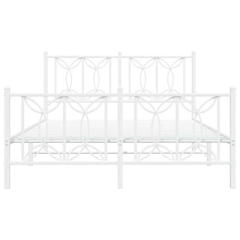 vidaXL fehér fém ágykeret fej- és lábtámlával 140x200 cm