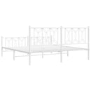 vidaXL fehér fém ágykeret fej- és lábtámlával 180 x 200 cm