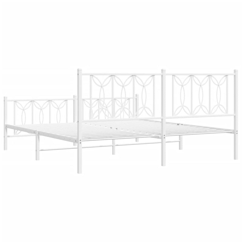 vidaXL fehér fém ágykeret fej- és lábtámlával 180 x 200 cm
