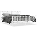 vidaXL fehér fém ágykeret fej- és lábtámlával 183 x 213 cm