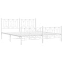 vidaXL fehér fém ágykeret fej- és lábtámlával 183 x 213 cm