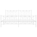 vidaXL fehér fém ágykeret fej- és lábtámlával 183 x 213 cm