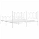 vidaXL fehér fém ágykeret fej- és lábtámlával 183 x 213 cm
