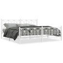 vidaXL fehér fém ágykeret fej- és lábtámlával 193 x 203 cm