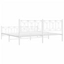 vidaXL fehér fém ágykeret fej- és lábtámlával 193 x 203 cm