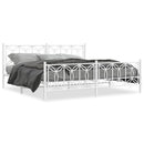 vidaXL fehér fém ágykeret fej- és lábtámlával 200x200 cm
